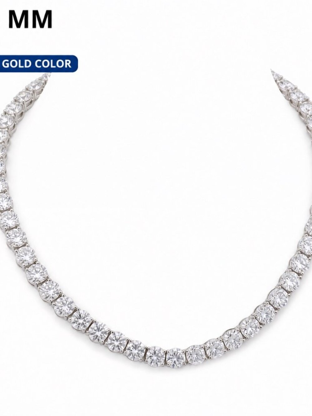 LEKANI 6.5mm Moissanite Tennis Necklace S925 Silver 16 in
